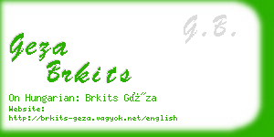 geza brkits business card